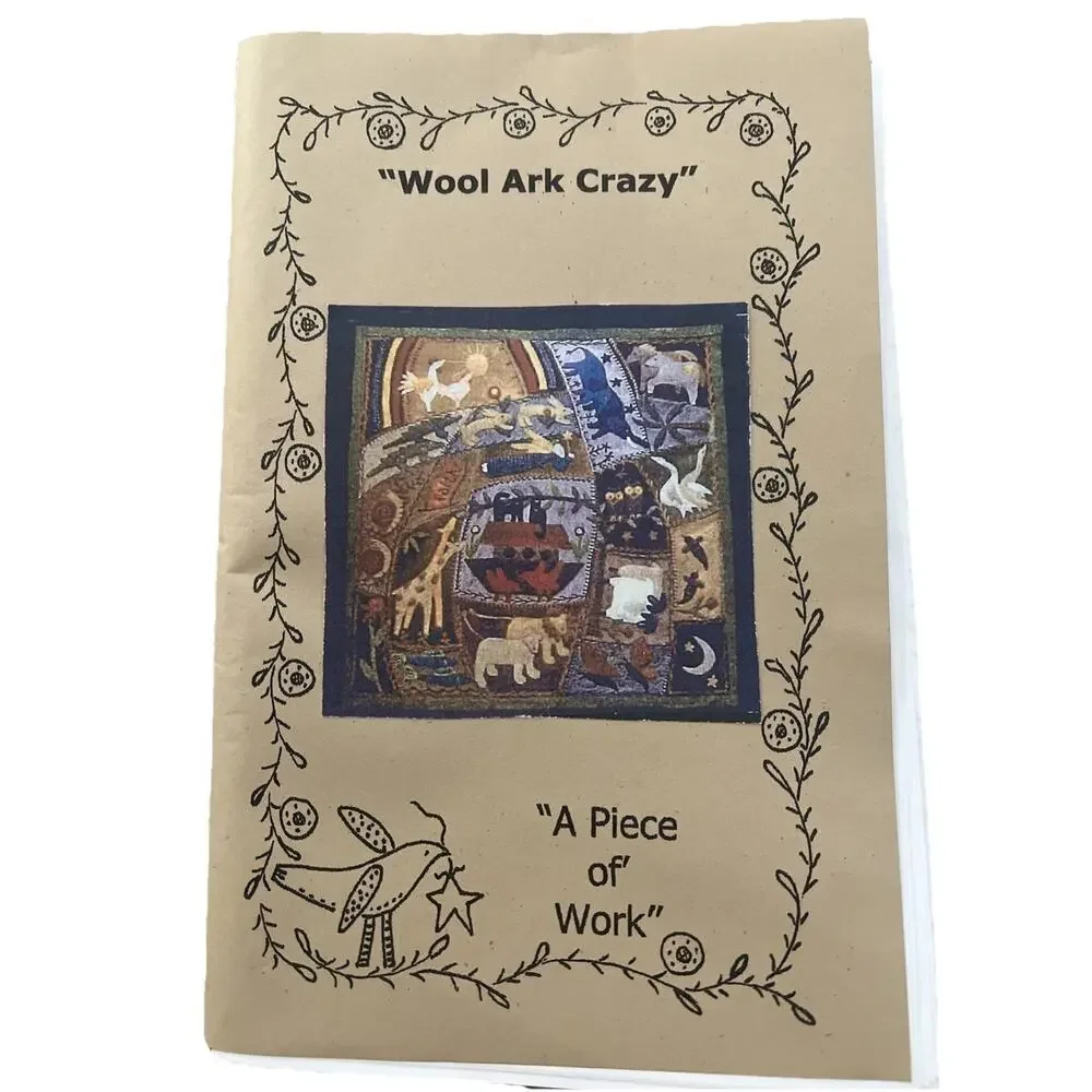 HTF Felted Wool Pattern NOAH’S Ark Crazy Appliqué Quilt & Embroidery